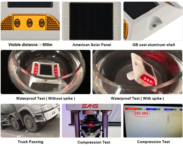 Raised Solar Road Marker With Reflectors